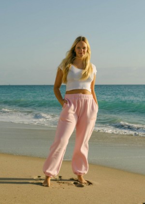 Pink Pink Palm Puff Puff Women Sweatpants | P-30625749