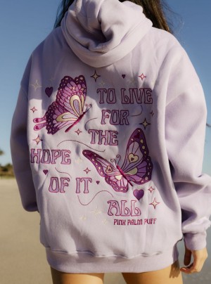 Purple Pink Palm Puff To Live For the Hope of it All Women Hoodie | P-06597439