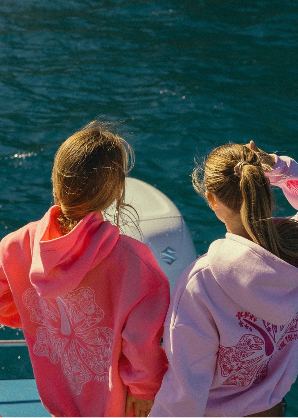 Pink Pink Palm Puff Hawaii Hibiscus Women Hoodie | P-32617099